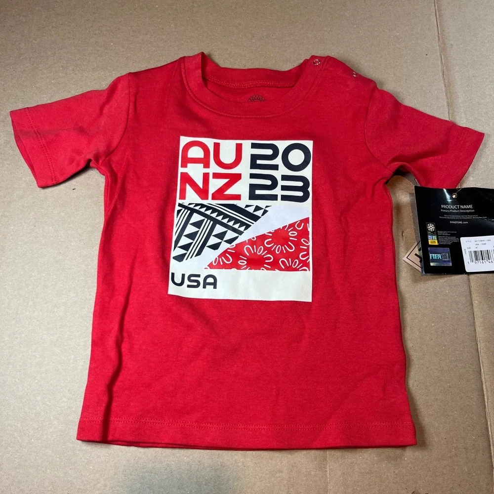 FIFA Womens World Cup‎ 2023 USA Team Kids 2 Piece T-Shirt and Shorts Set 4T Red